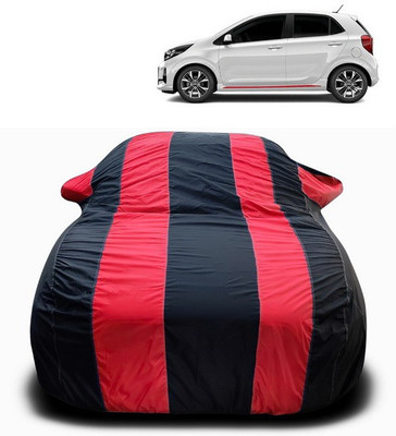 SEBONGO Car Cover For Kia Picanto (With Mirror Pockets)(Red, Black)