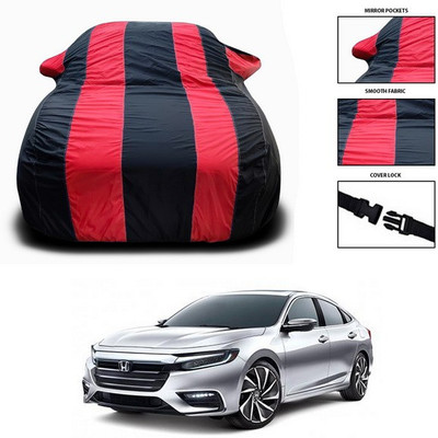 ANTHUB Car Cover For Honda City Facelift (With Mirror Pockets)(Red, Black)