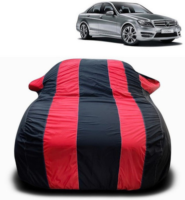 SEBONGO Car Cover For Mercedes Benz C-Class Cabriolet (With Mirror Pockets)(Red, Black)