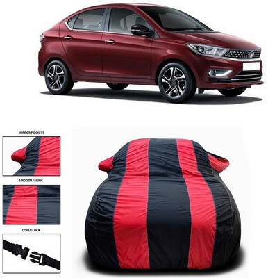 ANTHUB Car Cover For Tata Tigor (With Mirror Pockets)(Red, Black)