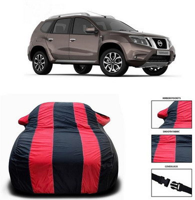 ANTHUB Car Cover For Nissan Terrano (With Mirror Pockets)(Red, Black)