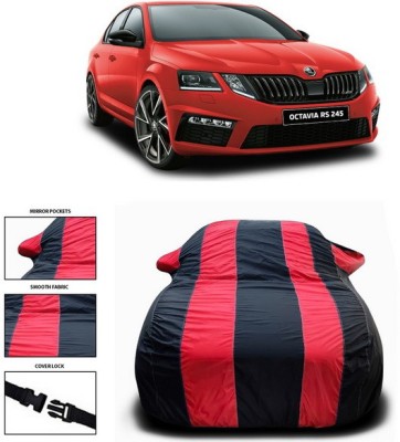 ANTHUB Car Cover For Skoda Octavia RS 245 (With Mirror Pockets)(Red, Black)
