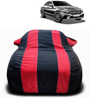 ANTHUB Car Cover For Mercedes Benz C200 (With Mirror Pockets)(Red, Black)