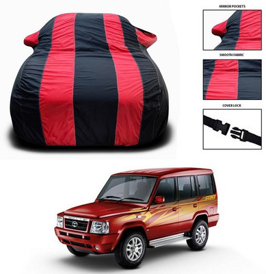 SEBONGO Car Cover For Tata Sumo Victa (With Mirror Pockets)(Red)