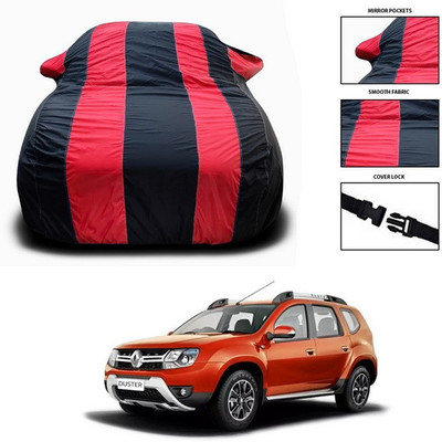 ANTHUB Car Cover For Renault Duster (With Mirror Pockets)(Red, Black)