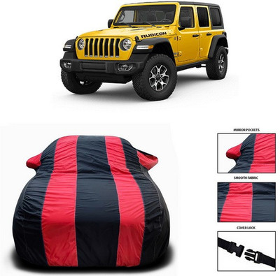 ANTHUB Car Cover For Jeep Wrangler (With Mirror Pockets)(Red)
