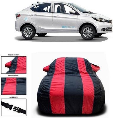 ANTHUB Car Cover For Tata Tigor EV (With Mirror Pockets)(Red, Black)