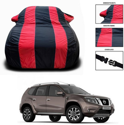 SEBONGO Car Cover For Nissan Terrano (With Mirror Pockets)(Red, Black)
