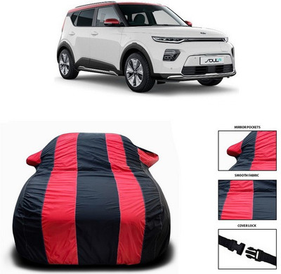 ANTHUB Car Cover For Kia Soul EV (With Mirror Pockets)(Black, Red)