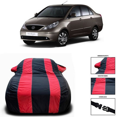 ANTHUB Car Cover For Tata Indigo CS (With Mirror Pockets)(Red, Black)