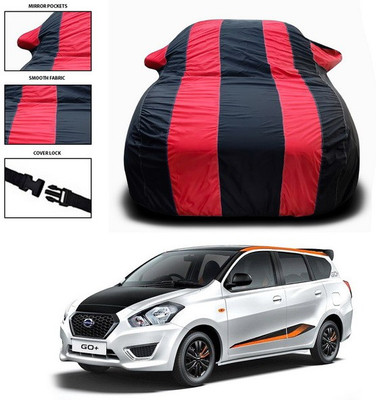 ANTHUB Car Cover For Datsun Go+ (With Mirror Pockets)(Red, Black)