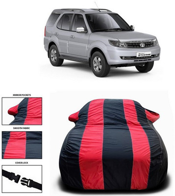 SEBONGO Car Cover For Tata Safari Storme(Red, Black)