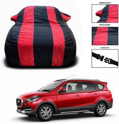 ANTHUB Car Cover For Datsun Go+ (With Mirror Pockets)(Red, Black)