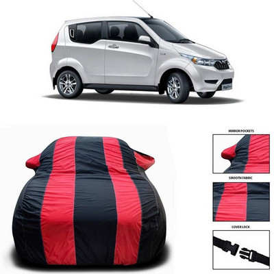 SEBONGO Car Cover For Mahindra e2o (With Mirror Pockets)(Red, Black)