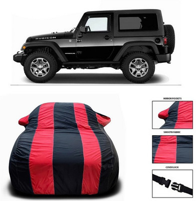 ANTHUB Car Cover For Mahindra Thar (With Mirror Pockets)(Red, Black)