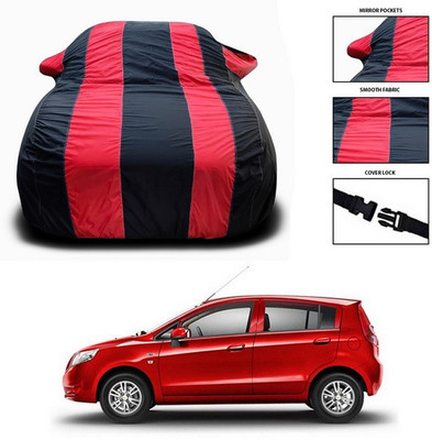 ANTHUB Car Cover For Chevrolet Sail UVA (With Mirror Pockets)(Red, Black)