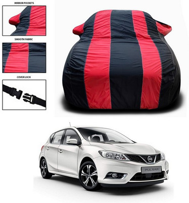 ANTHUB Car Cover For Nissan Pulsar (With Mirror Pockets)(Red, Black)