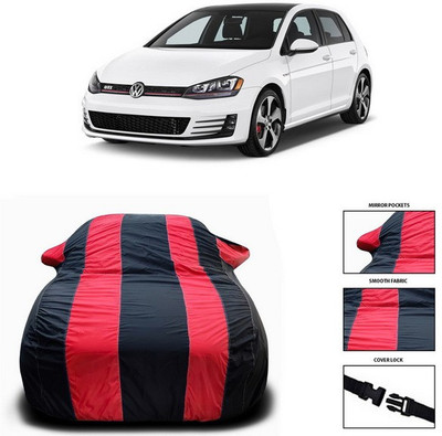 SEBONGO Car Cover For Volkswagen GTI (With Mirror Pockets)(Red, Black)