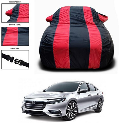 ANTHUB Car Cover For Honda City Facelift (With Mirror Pockets)(Red, Black)