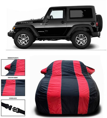 ANTHUB Car Cover For Mahindra Thar (With Mirror Pockets)(Red, Black)