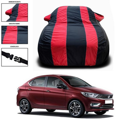 ANTHUB Car Cover For Tata Tigor (With Mirror Pockets)(Red, Black)