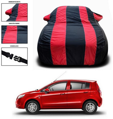 ANTHUB Car Cover For Chevrolet Sail UVA (With Mirror Pockets)(Red, Black)