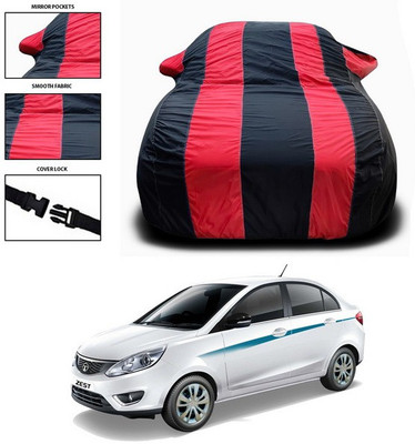 ANTHUB Car Cover For Tata Zest (With Mirror Pockets)(Red, Black)