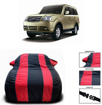 ANTHUB Car Cover For Tata Sumo Grande MK II (With Mirror Pockets)(Red, Black)