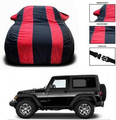 ANTHUB Car Cover For Mahindra Thar (With Mirror Pockets)(Red, Black)