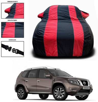 SEBONGO Car Cover For Nissan Terrano (With Mirror Pockets)(Red, Black)