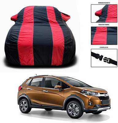 ANTHUB Car Cover For Honda WRV (With Mirror Pockets)(Red, Black)