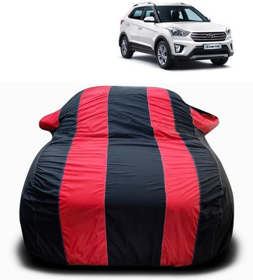 SEBONGO Car Cover For Hyundai Creta (With Mirror Pockets)(Red)
