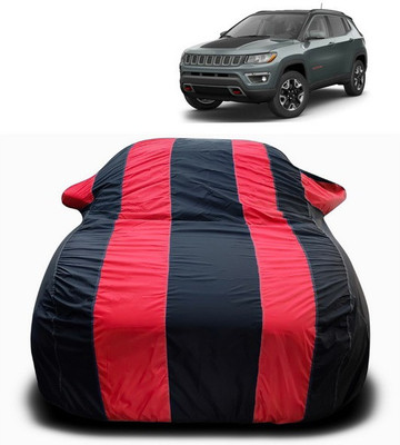 ANTHUB Car Cover For Jeep Jeep (With Mirror Pockets)(Red, Black)