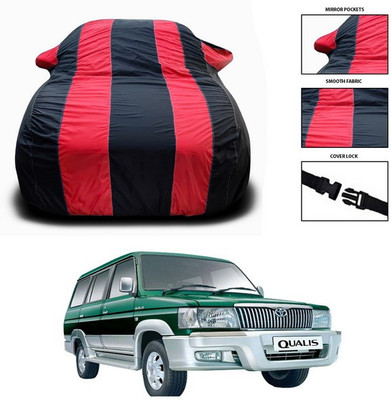 ANTHUB Car Cover For Toyota Qualis (With Mirror Pockets)(Red, Black)