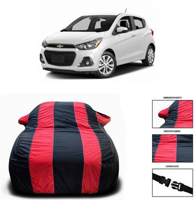 SEBONGO Car Cover For Chevrolet Spark (With Mirror Pockets)(Red)