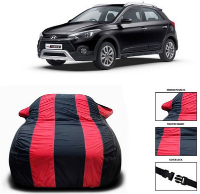 ANTHUB Car Cover For Hyundai i20 Active (With Mirror Pockets)(Red, Black)