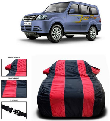 ANTHUB Car Cover For Tata Grand Dicor (With Mirror Pockets)(Red, Black)