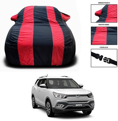 ANTHUB Car Cover For Mahindra S204 (With Mirror Pockets)(Red, Black)
