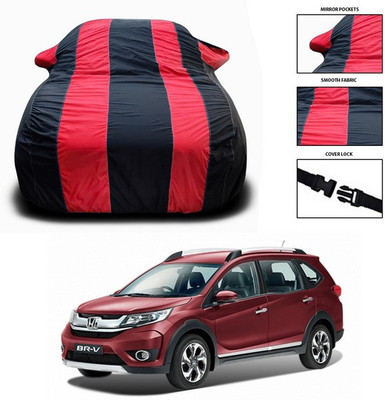 SEBONGO Car Cover For Honda BR-V (With Mirror Pockets)(Red, Black)