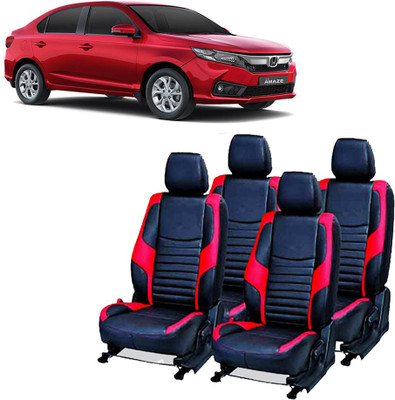 AutoSafe PU Leather Car Seat Cover For Honda Amaze(Detachable Head Rest, Mono Back Seat, 5 Seater, 2 Back Seat Head Rests)