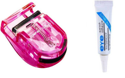 nnbb Eyelash Curler Compact Pink with eyelashes curler(2 Items in the set)
