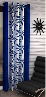 Kingly Home 214 cm (7 ft) Polyester Room Darkening Door Curtain Single Curtain(Printed, Blue)