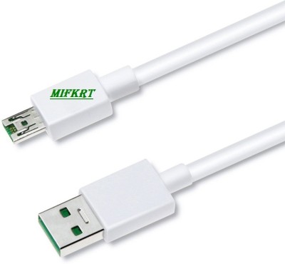 MIFKRT Micro USB Cable 2 A 1 m COMPATIABLE for OppO F9 PRO USB VooC Charging Cable for Mobile, Power Bank, Car Plug Cable Speed Upto 4Amp High Speed Data Transfer(Compatible with Oppo F9 F9 pro Oppo F11 Pro & All Oppo Smartphone, White, One Cable)