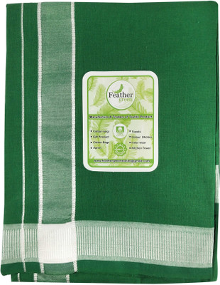 Feather Green Self Design Men Dhoti
