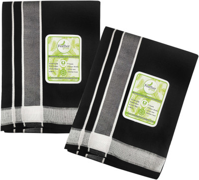 Feather Green Self Design Men Dhoti
