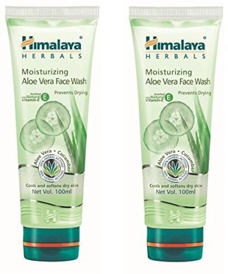 HIMALAYA Herbals Moisturizing Aloe Vera ,100ml (Pack of 2) Face Wash(200)