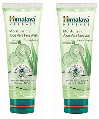 HIMALAYA Herbals Moisturizing Aloe Vera ,100ml (Pack of 2) Face Wash(200)