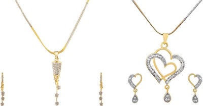 ZENEME Alloy Gold-plated Silver, Gold Jewellery Set(Pack of 1)