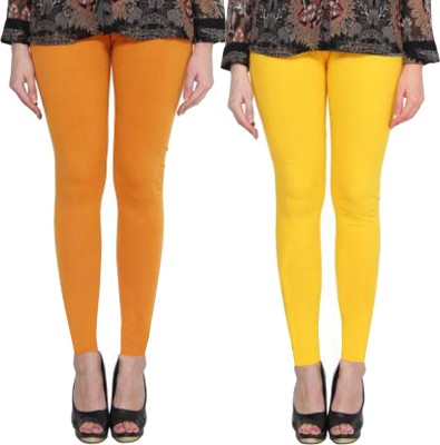 Clarita Ankle Length Ethnic Wear Legging(Yellow, Yellow, Solid)