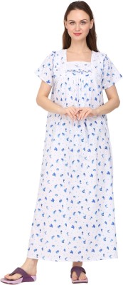 Ganpati sales Women Nighty(Blue, White)